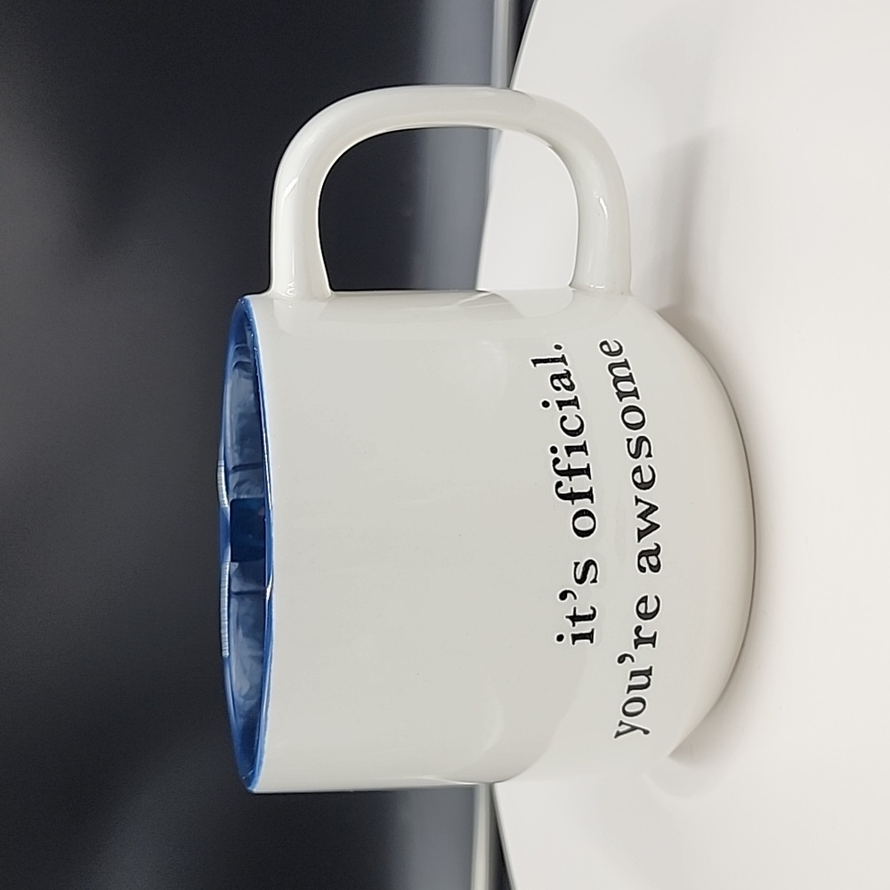 it's official. you're awesome Threshold Coffee Tea Stoneware Mug Blue